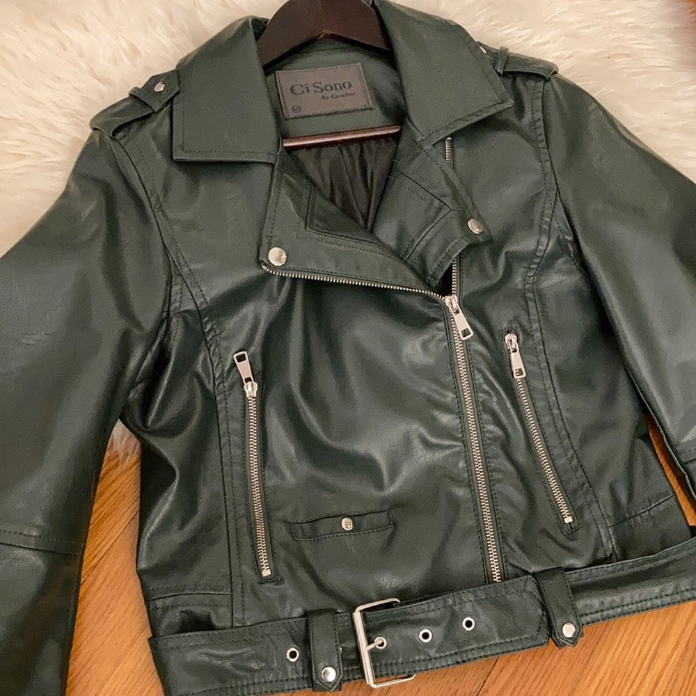 Ci Sono by Cavalini Faux Leather Moto Jacket
